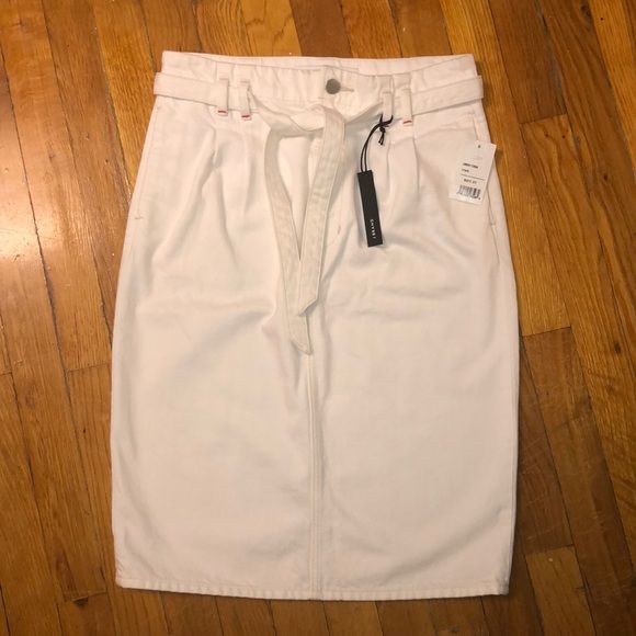 NWT J Brand Tie-Waist White Denim Skirt, 27 - Picture 5 of 8